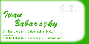 ivan baborszky business card